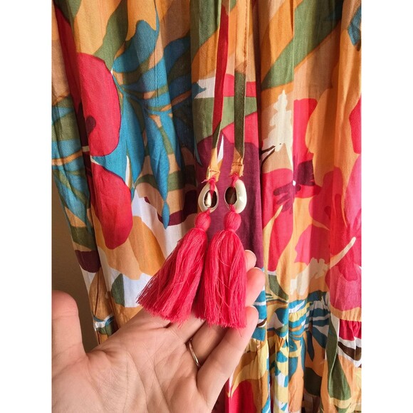 True Destinations floral flared tropical beach pants/ cover up size XS - Picture 4 of 9